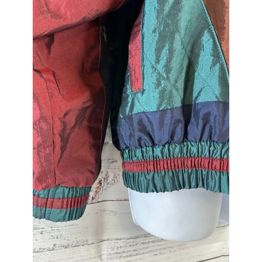 Vintage Westbound Windbreaker Womens L Petites Velvet Burnout Floral Jacket 80s - Picture 4 of 16